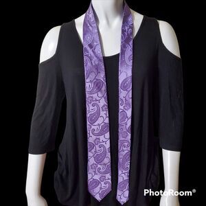 Arrow Purple Paisley & Floral Silk Tie